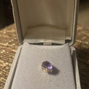 Elegant Purple Gemstone Tie Pin
